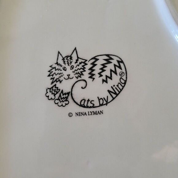 Cats by Nina Signed Large Calico Cat Platter - Picture 3 of 8
